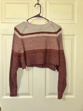 Aeropostale Mauve and Rust Striped Knit Top